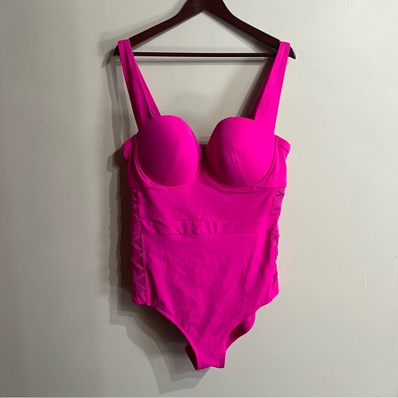 Torrid Pink Lattice One Piece Swimsuit - Picture 5 of 9